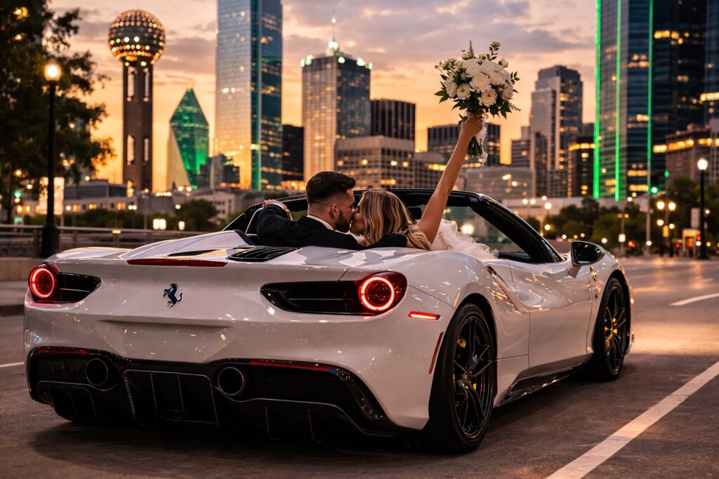 Exotic car rental for weddings and milestone events in Dallas