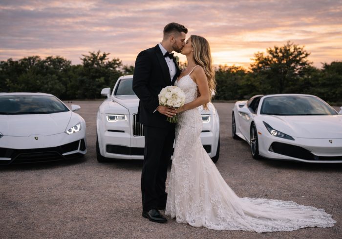 Luxury exotic car rental used for weddings and milestone events